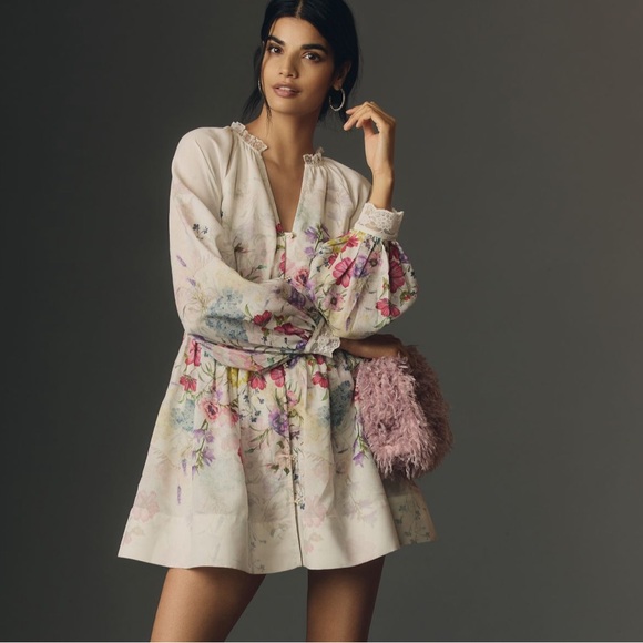 Anthropologie Let Me Be  V neck A-Line mini dress 👗 - Picture 3 of 6